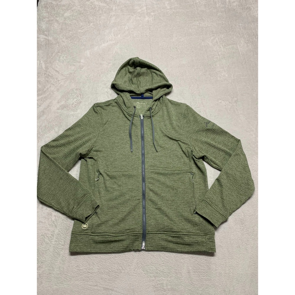Peter Millar Apollo French Terry Hoodie Women L Green Full Zip Montage Los Cabos
